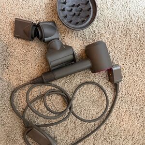 Dyson Hair Dryer in Gray with Attachments